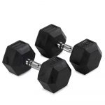 40 LB Rubber Hex Dumbbells