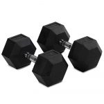 50 LB Rubber Hex Dumbbells