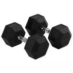 55 LB Rubber Hex Dumbbells