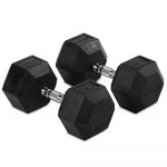60 LB Rubber Hex Dumbbells