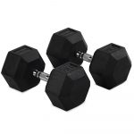 70 LB Rubber Hex Dumbbells