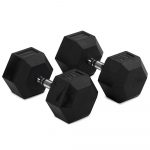 75 LB Rubber Hex Dumbbells
