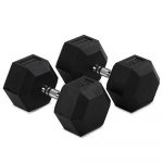 80 LB Rubber Hex Dumbbells