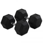 85 LB Rubber Hex Dumbbells