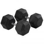 95 LB Rubber Hex Dumbbells