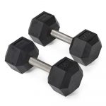 30 LB Straight Stainless Steel Hex Dumbbells