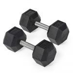 35 LB Straight Stainless Steel Hex Dumbbells