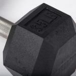 35 LB Straight Stainless Steel Hex Dumbbells - Image 3