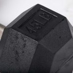 45 LB Straight Stainless Steel Hex Dumbbells - Image 3