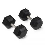 50 LB Straight Stainless Steel Hex Dumbbells