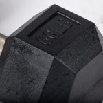 60 LB Straight Stainless Steel Hex Dumbbells - Image 3