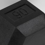 90 LB Straight Stainless Steel Hex Dumbbells - Image 3