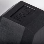 100 LB Straight Stainless Steel Hex Dumbbells - Image 3