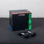10 LB Straight Stainless Steel Hex Dumbbells - Image 2