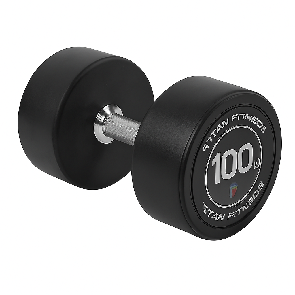 421352_01.png Scratch and Dent, 100 LB Round Urethane Dumbbell - Image 1