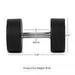 Scratch and Dent, 45 LB Round Urethane Dumbbell - Image 5