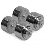 Scratch and Dent, 200 LB Set Adjustable Chrome Dumbbells